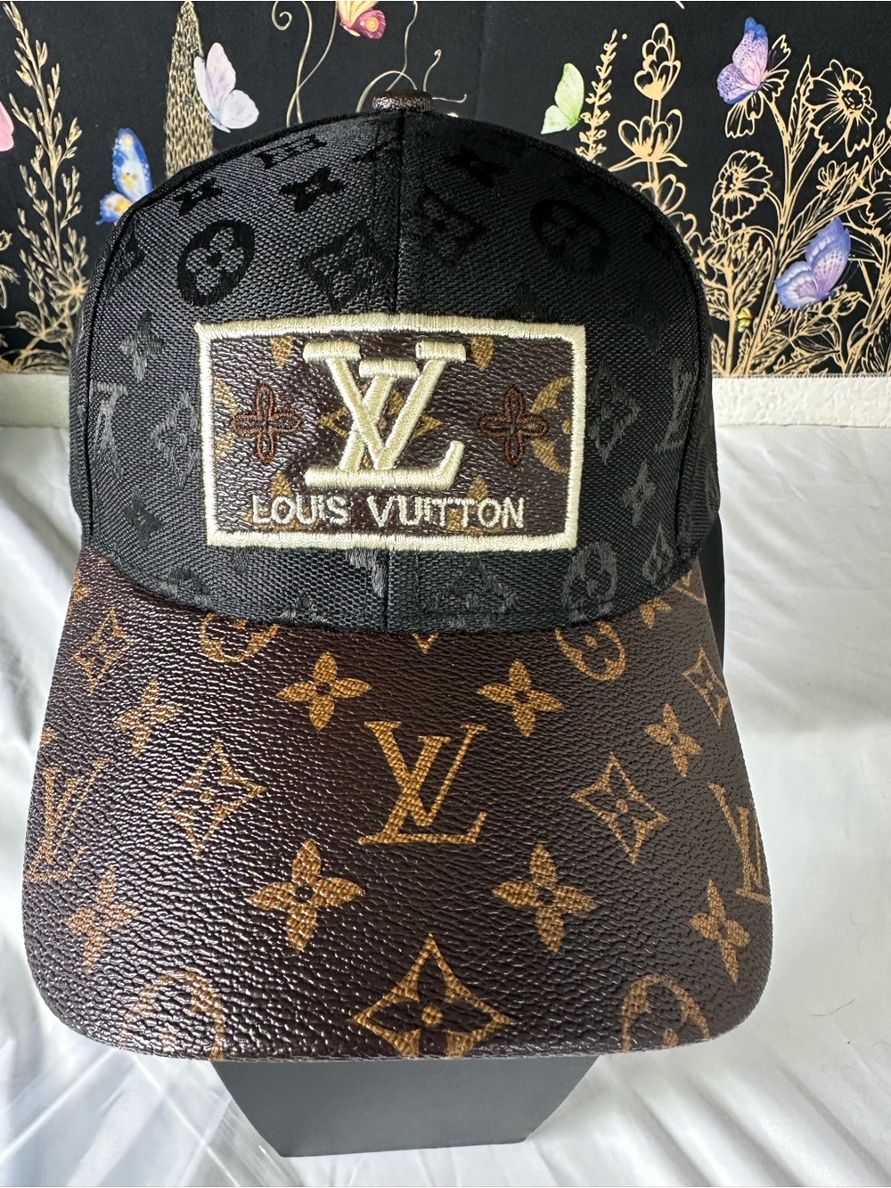 Fashion Luxury Black & Brown Monogram Baseball Cap (Unisex)